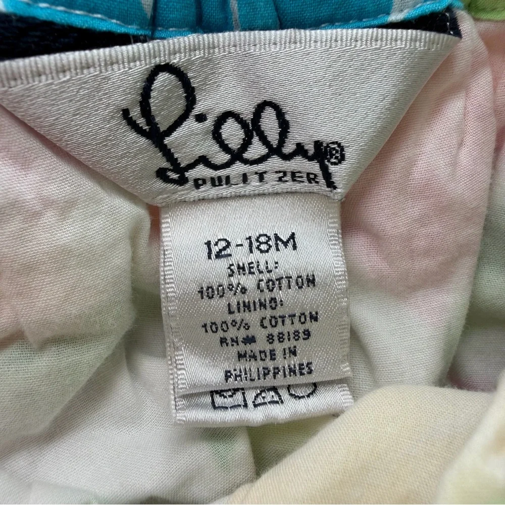 Lilly Pulitzer White Label 12-18 Months Floral Dress Bloomer Cabana Floral Derby